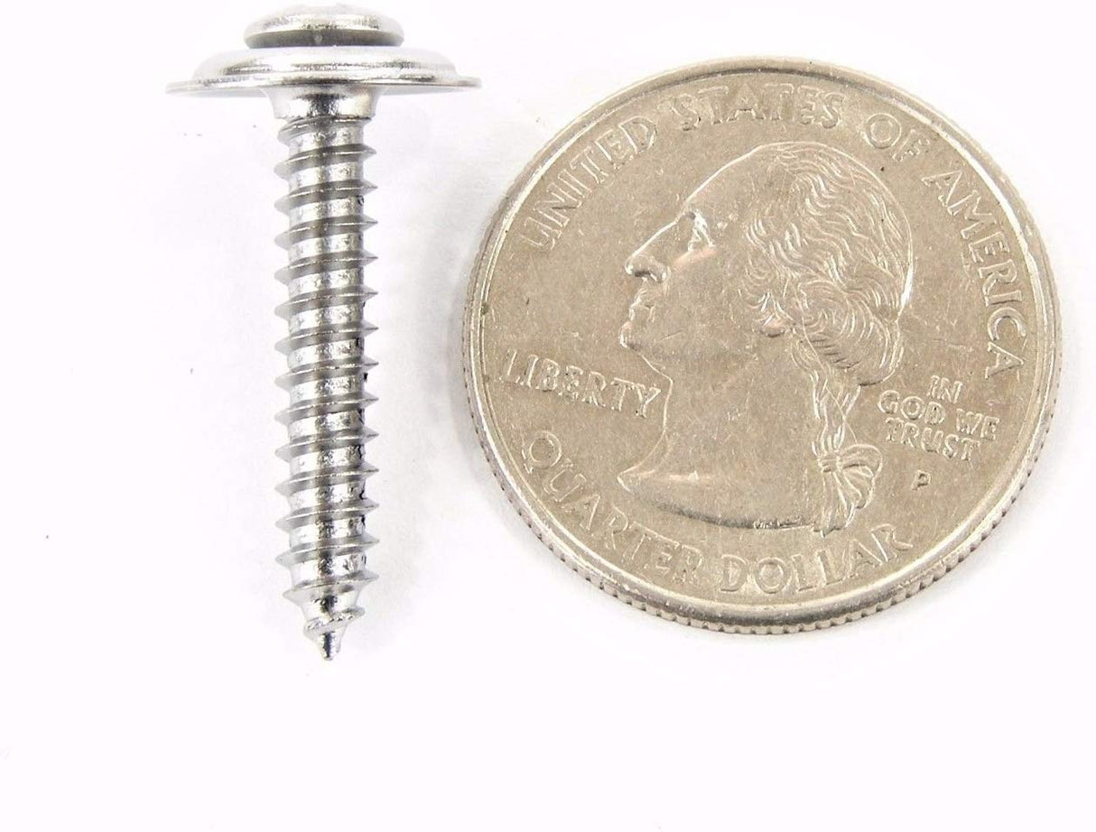 Chrome #8 Phillips Loose Washer Trim Screws- 3/4" to 1-1/4" Long- 75 Screws-(1073-1074-1982)-#2069