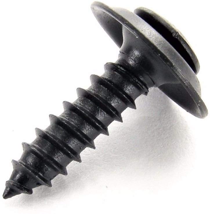 Black #10 x 3/4 Phillips Oval Head Loose Washer Trim Screws (Qty-25) #1984