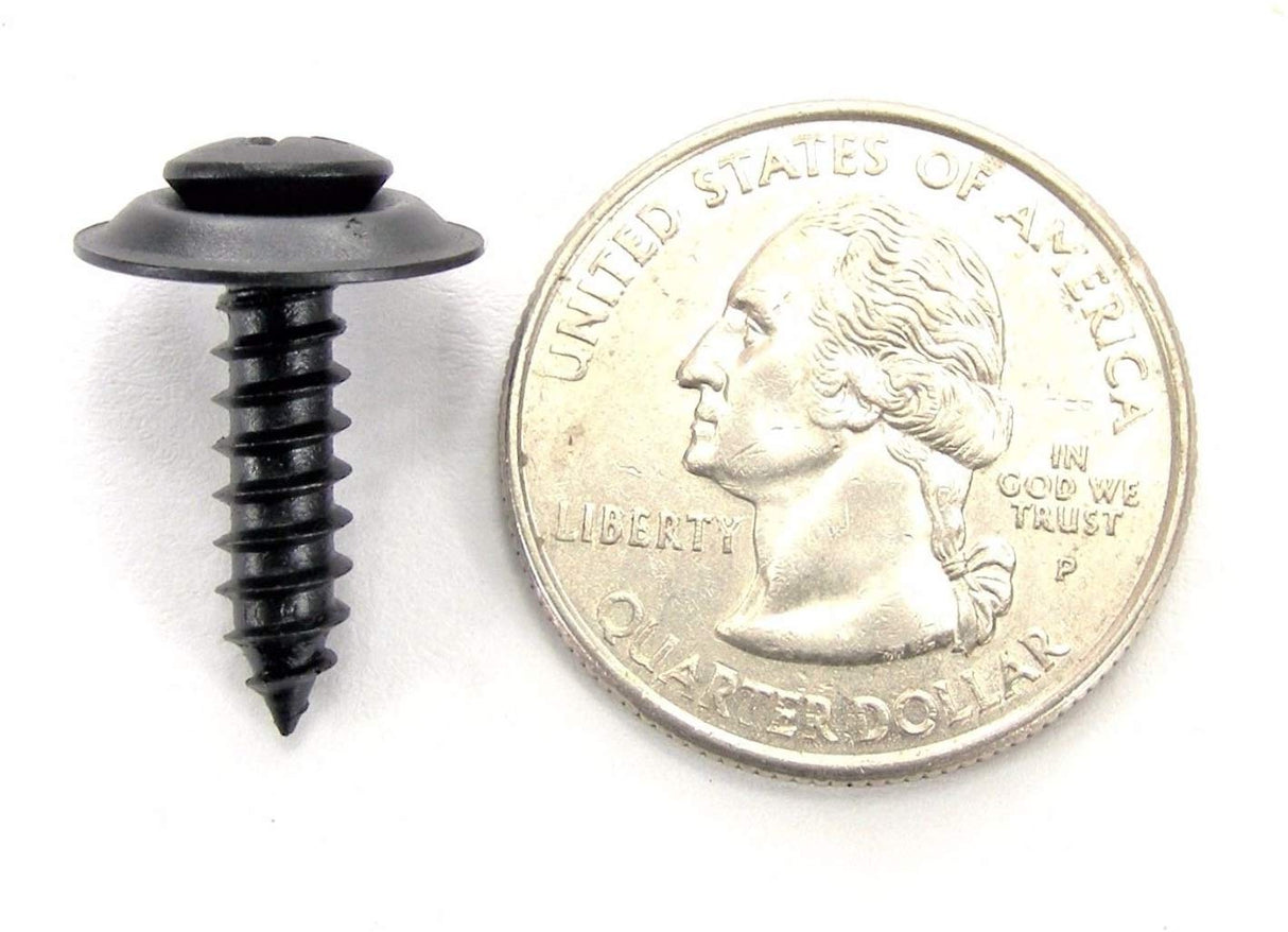 Black #10 x 3/4 Phillips Oval Head Loose Washer Trim Screws (Qty-25) #1984