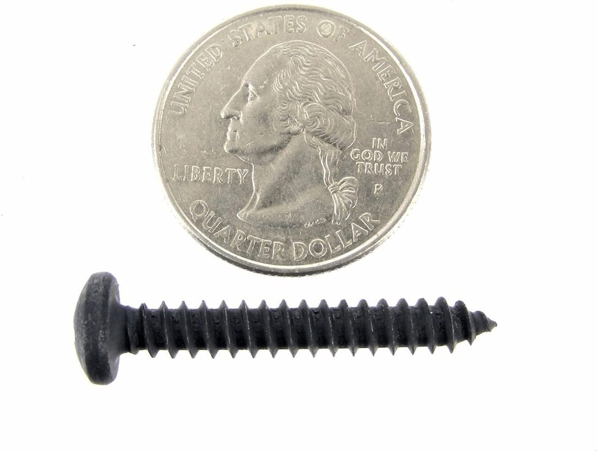 Black #10 x 1-1/2" Phillips Pan Head Trim Screws (Qty-25) #2001