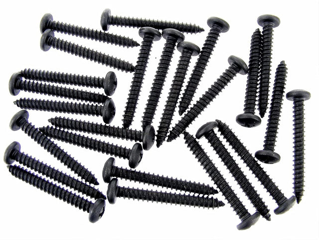 #10 Phillips Pan Head Black Screws- 1/2" to 1-1/2" Long- Qty 125-#2101 (1997-2001)