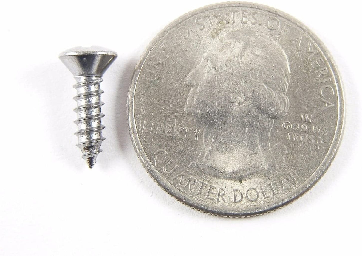 #6 x 1/2" Phillips Oval Head Chrome Trim Screws #6 Head (Qty-25) #2006