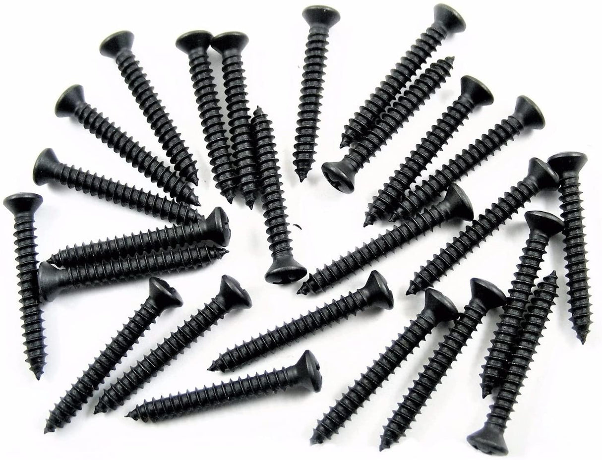 Black #8 x 1-1/4" Phillips Oval Head Trim Screws #6 Head (Qty-25) #2013