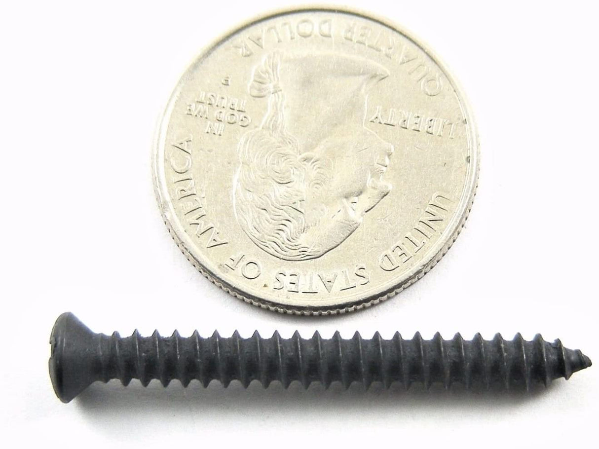 Black #8 x 1-1/2" Phillips Oval Head Trim Screws #6 Head (Qty-25) #2014