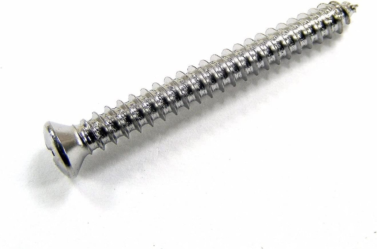 #8 x 1-1/2" Phillips Oval Head Chrome Trim Screws #6 Head (Qty-25) #2020