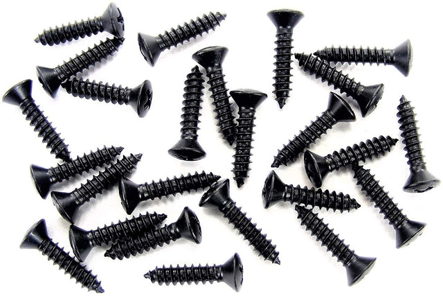 Black #8 x 3/4" Long Phillips Oval Head Trim Screws #8 Head (Qty-25) #2023