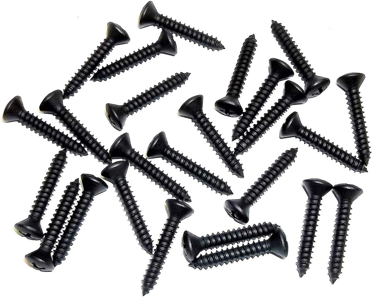 Black #8 x 1" Long Phillips Oval Head Trim Screws #8 Head (Qty-25) #2024