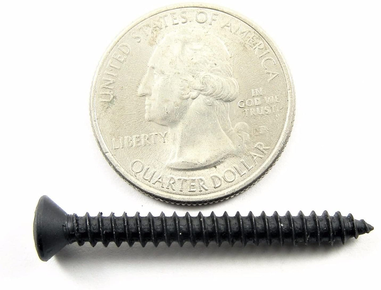 Black #8 x 1-1/2" Phillips Oval Head Trim Screws #8 Head (Qty-25) #2026