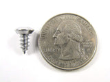 Chrome #8 x 3/8" Phillips Oval Head Trim Screws Ford GM Mopar (Qty-25) #2027