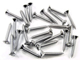 Chrome #8 x 1" Phillips Oval Head Trim Screws Ford GM Mopar (Qty-25) #2030