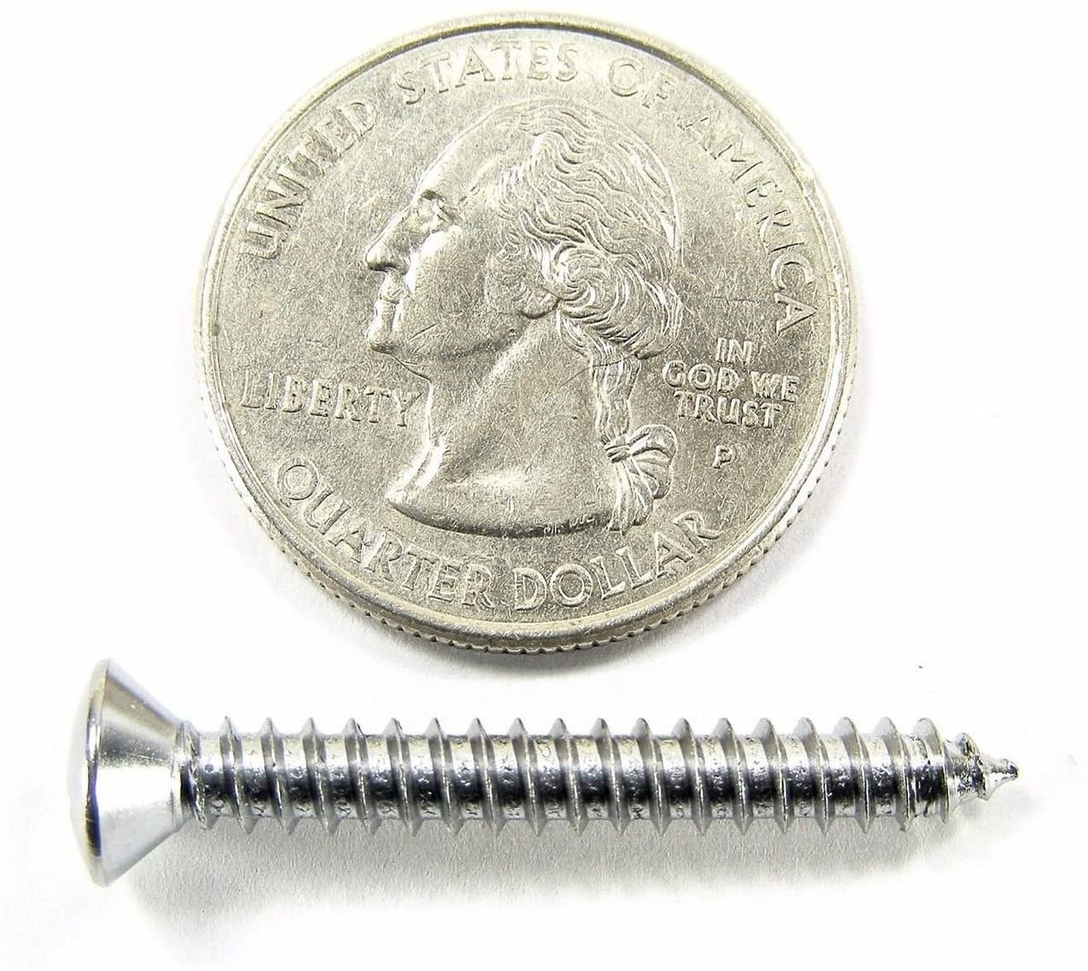 Chrome #8 x 1-1/4" Phillips Oval Head Trim Screws #8 Head (Qty 25) #2031