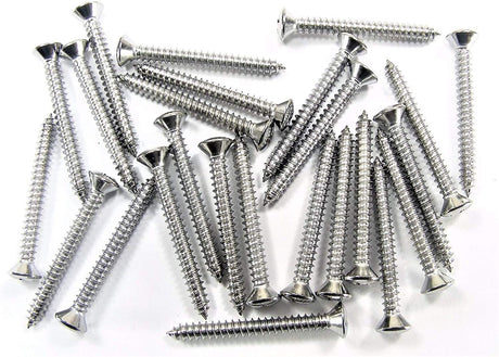 Chrome #8 x 1-1/2" Long Phillips Oval Head Trim Screws #8 Head (Qty-25) #2032