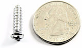 Chrome #10 x 3/4" Phillips Oval Head Trim Screws #6 Head (Qty-25) #2034