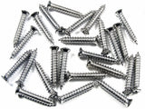 Chrome #10 x 1" Phillips Oval Head Trim Screws #6 Head (Qty-25) #2035