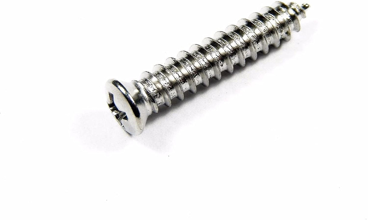 Chrome #10 x 1" Phillips Oval Head Trim Screws #6 Head (Qty-25) #2035