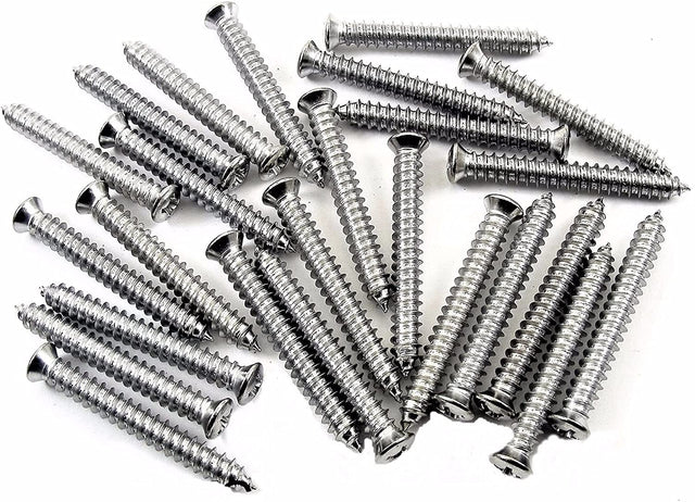 Chrome #10 x 1-1/2" Phillips Oval Head Trim Screws #6 Head (Qty 25) #2037