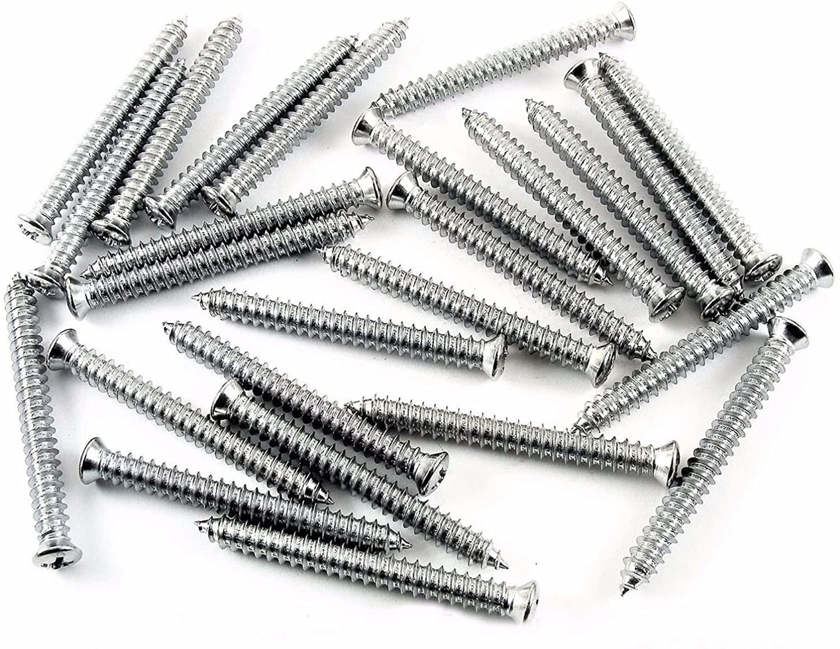 Chrome #10 x 1-3/4" Phillips Oval Head Trim Screws #6 Head (Qty 25) #2038