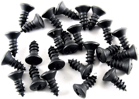 Black #10 x 1/2" Phillips Oval Head Trim Screws #8 Head (Qty-25) #2039