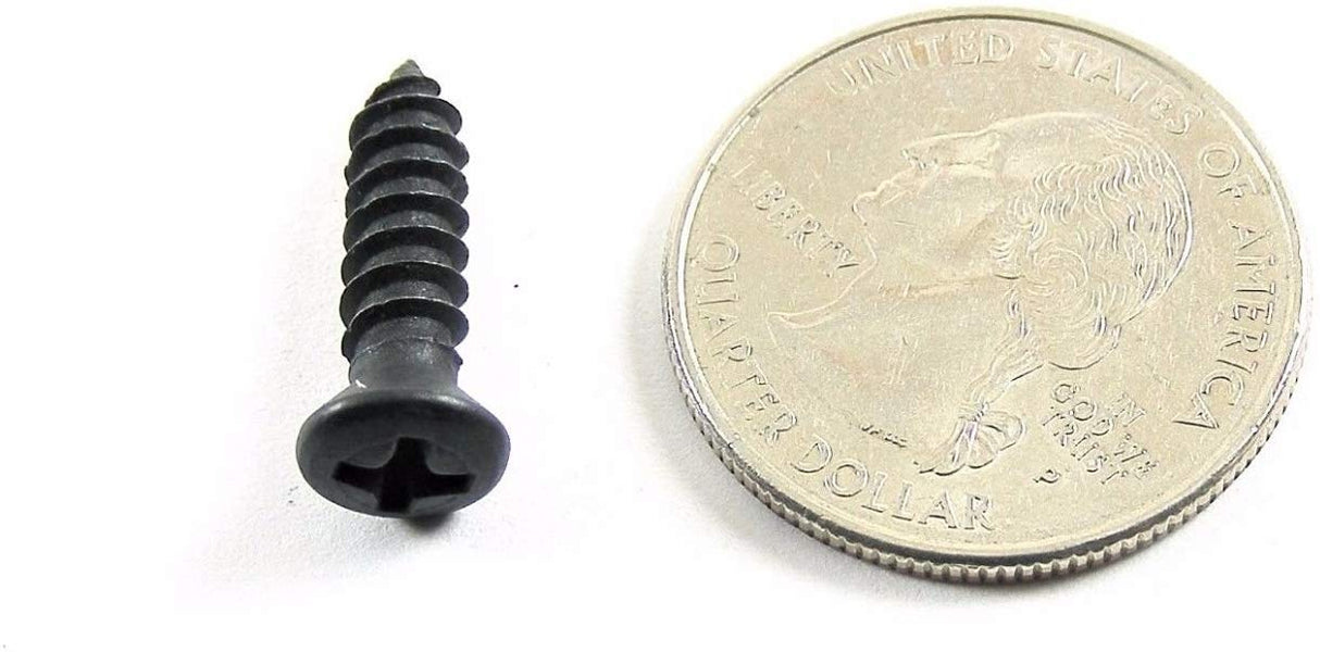 Black #10 x 3/4 Phillips Oval Head Trim Screws #8 Head (Qty-25) #2040