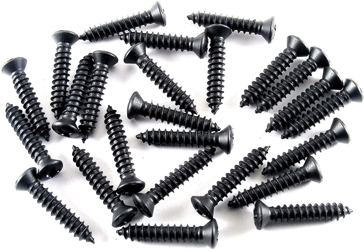 #10 x 1" Phillips Oval Head Black Trim Screws #8 Head (Qty-25) #2041