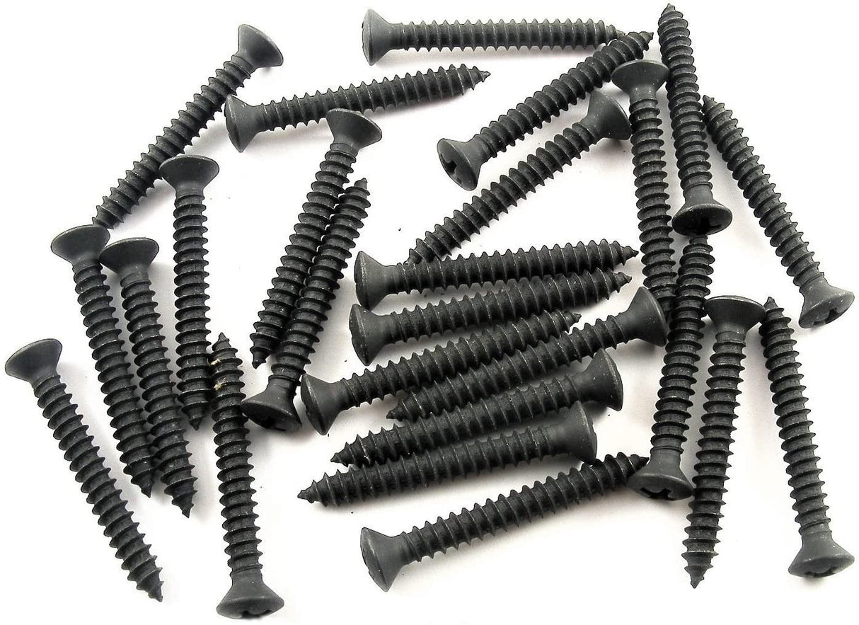 Black #10 x 1-1/2" Phillips Oval Head Trim Screws #8 Head (Qty-25) #2043