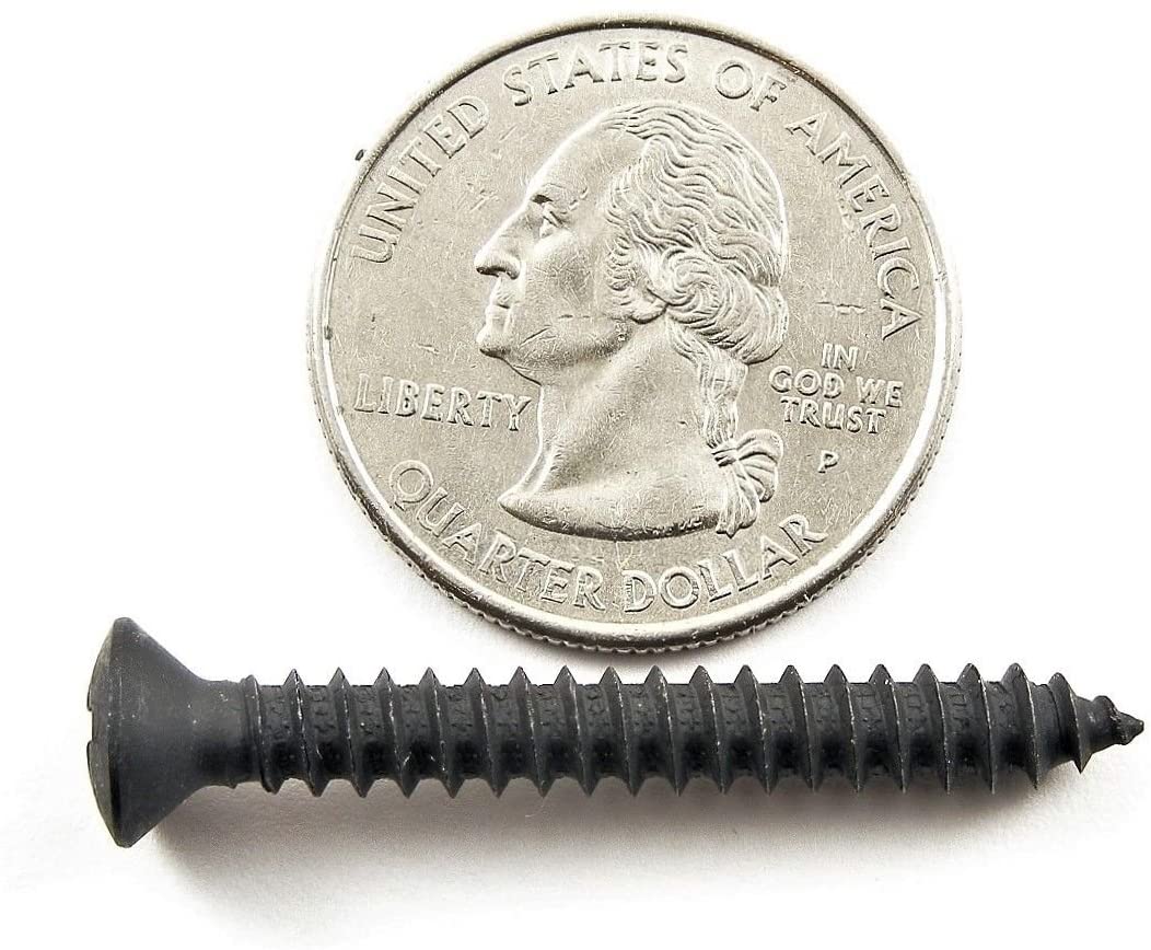 Black #10 x 1-1/2" Phillips Oval Head Trim Screws #8 Head (Qty-25) #2043