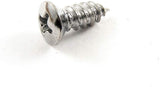 #10 x 1/2 Phillips Oval Head Chrome Trim Screws #8 Head (Qty-25) #2044