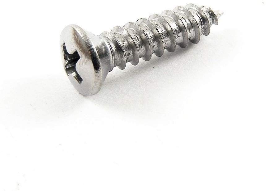 #10 x 3/4 Phillips Oval Head Chrome Trim Screws #8 Head (Qty-25) #2045