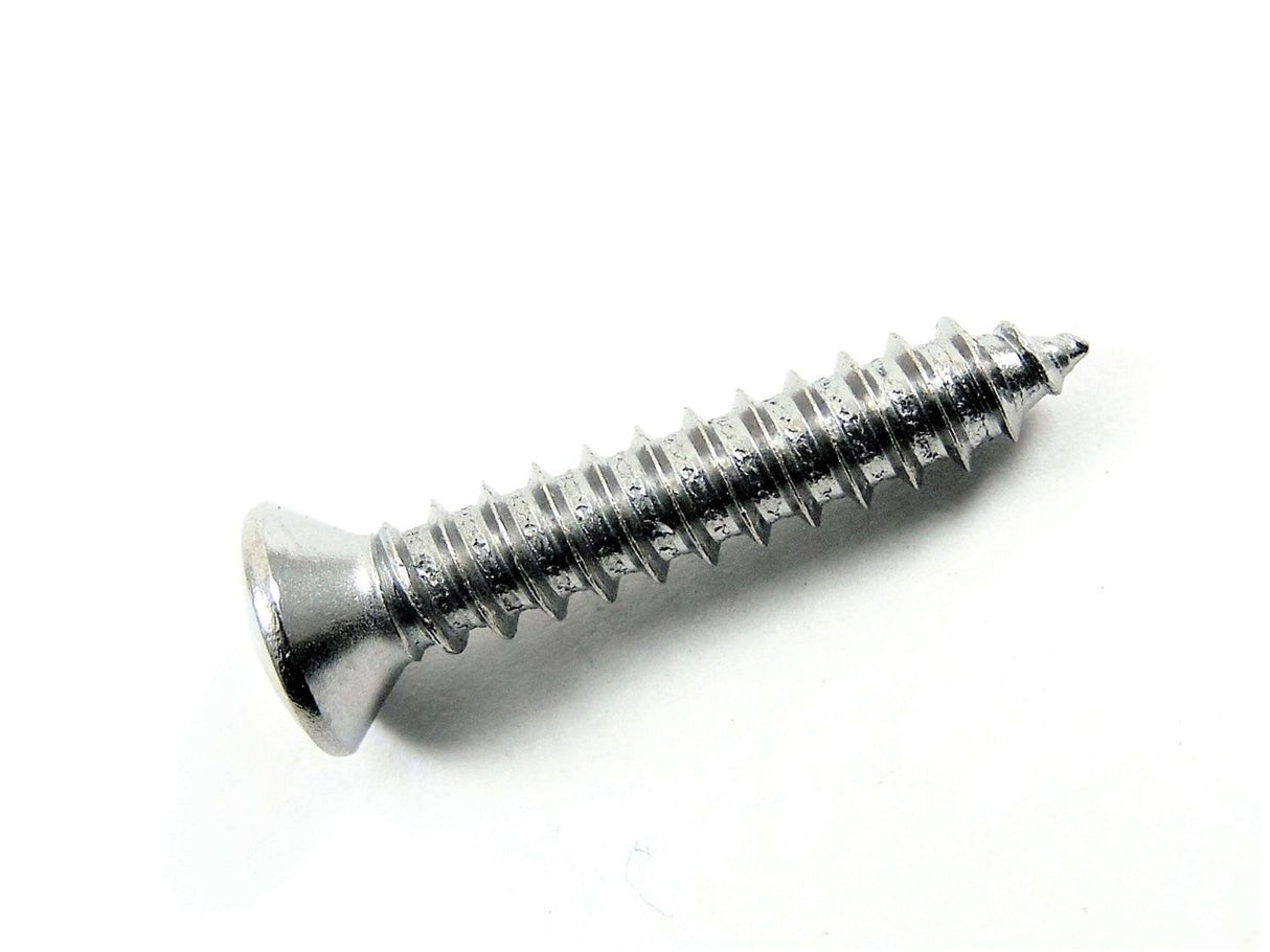 #10 x 1 Phillips Oval Head Chrome Trim Screws #8 Head GM Ford Mopar Qty-25 #2046