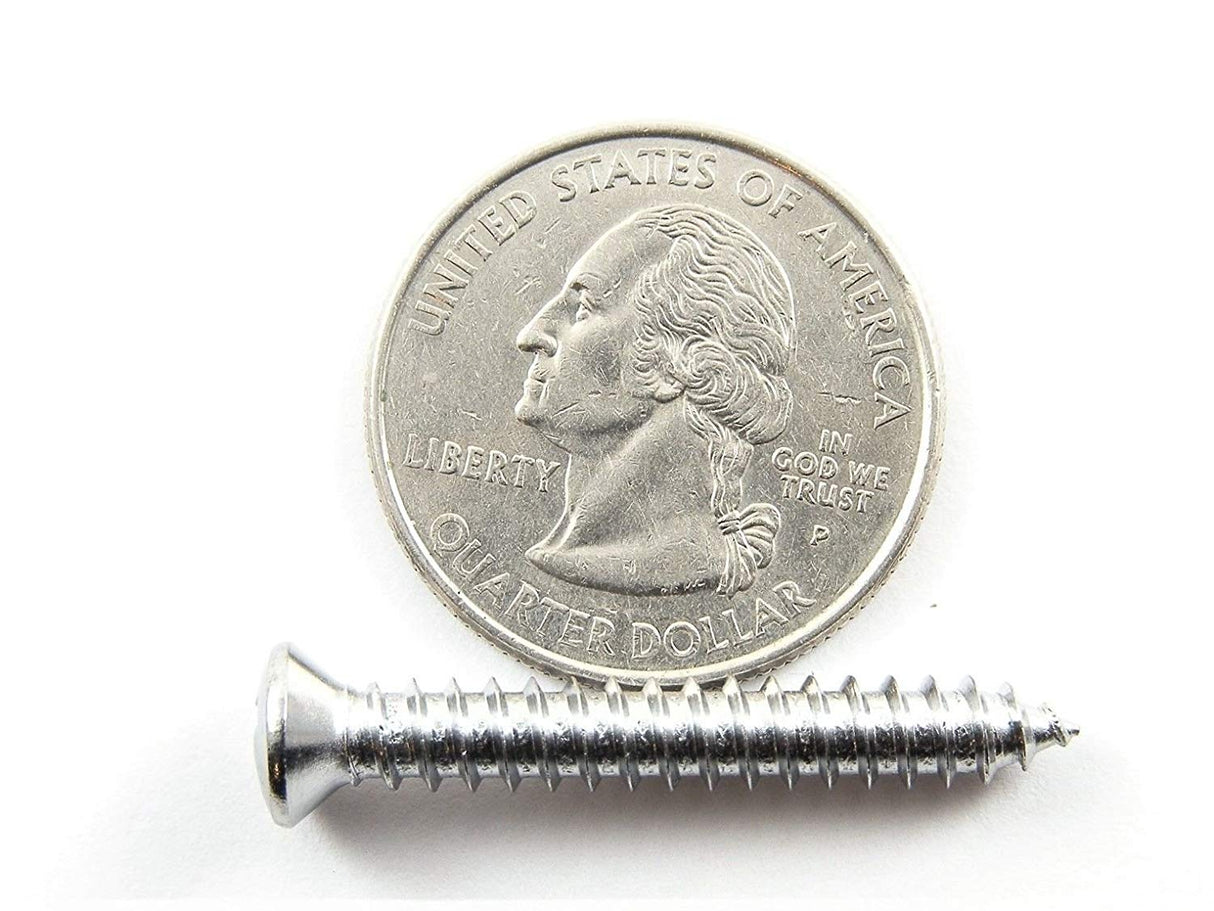 Chrome #10 Phillips Oval Head Trim Screws- 1" to 1-1/2" Long- #8 Head- 75 Screws-Ford Gm Mopar- #2091 (2046-2047-2048)