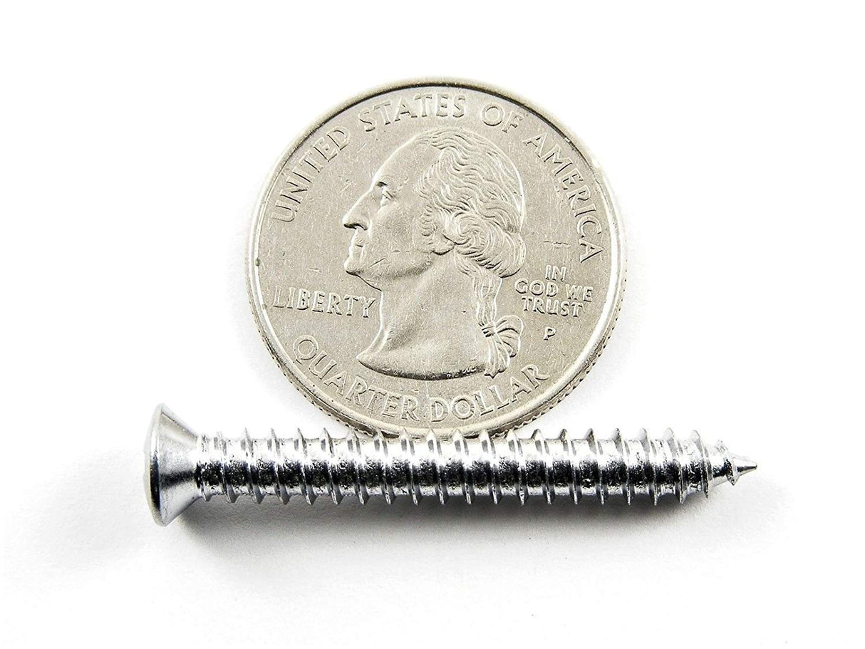 Chrome #10 Phillips Oval Head Trim Screws- 1" to 1-1/2" Long- #8 Head- 75 Screws-Ford Gm Mopar- #2091 (2046-2047-2048)