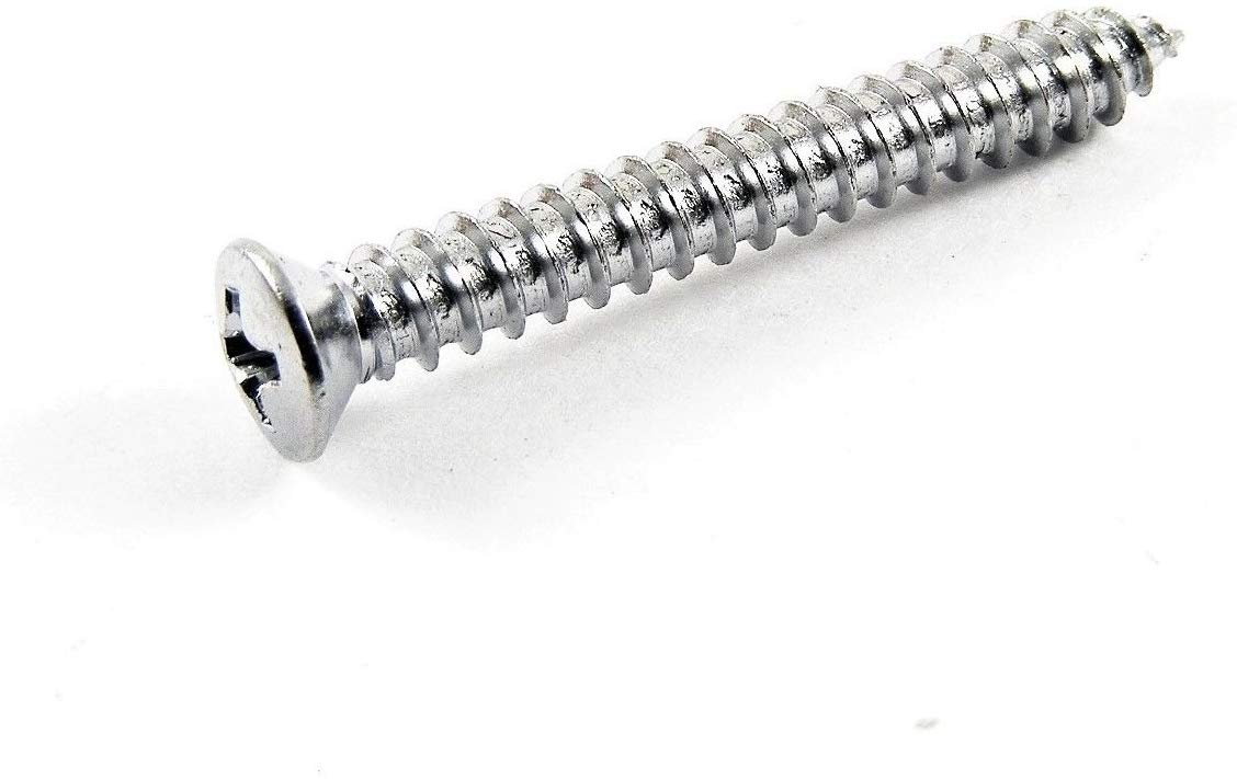 #10 x 1-1/2" Phillips Oval Head Chrome Trim Screws #8 Head (Qty-25) #2048