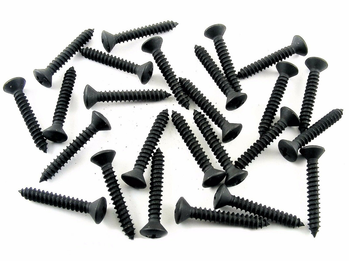 10 x 1-1/4" Phillips Oval Head Black Trim Screws (Qty-25) #2052