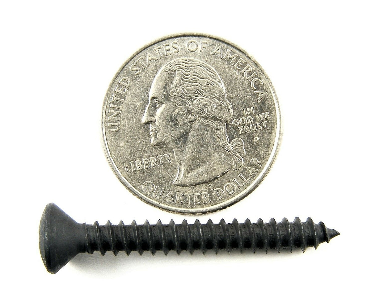 10 x 1-1/2" Phillips Oval Head Black Trim Screws (Qty-25) #2053