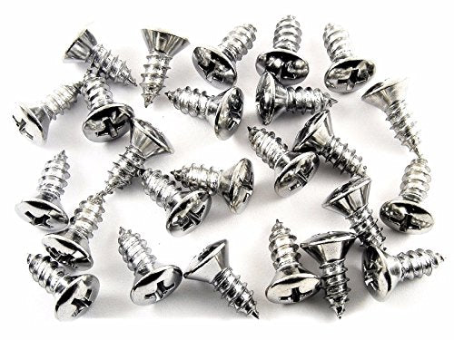 #10 x 1/2" Phillips Oval Head Chrome Trim Screws #10 Head (Qty-25) #2054