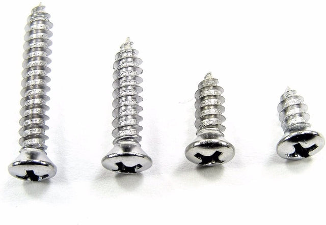 #8 Phillips Oval Head Chrome Trim Screws 3/8 to 1" Qty-100 #2076 (2015-2018)