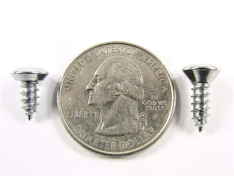 Chrome #8 Phillips Oval Head Trim Screws- 3/8" to 1" Long- 100 Screws- #2080 (2027-2028-2029-2030)