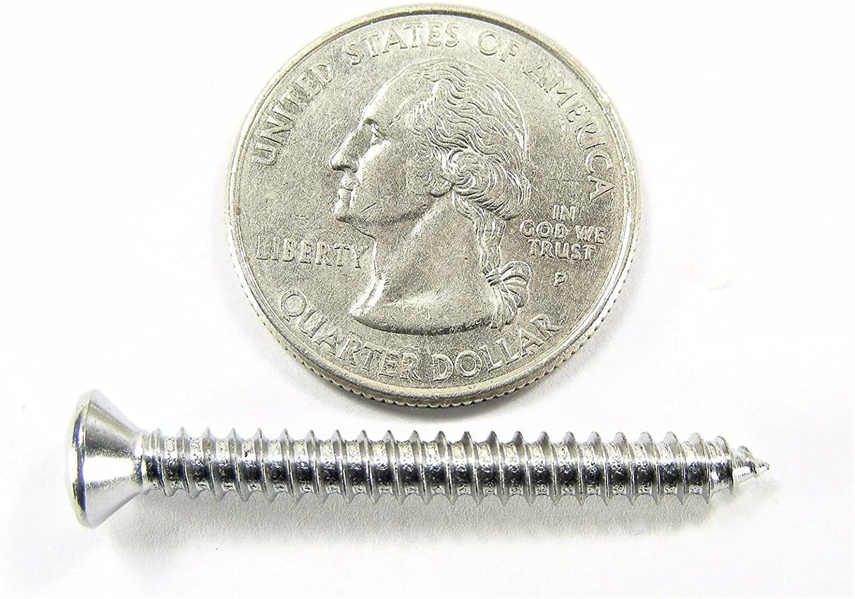 #8 Phillips Oval Head Chrome Trim Screws 1" to 1-1/2" Qty-75 #2082 (2030-2032)