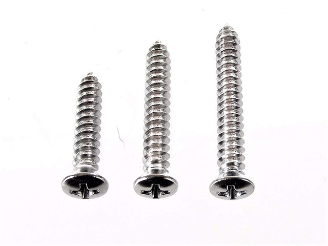 Chrome #10 Phillips Oval Head Trim Screws- 1" to 1-1/2" Long- #8 Head- 75 Screws-Ford Gm Mopar- #2091 (2046-2047-2048)