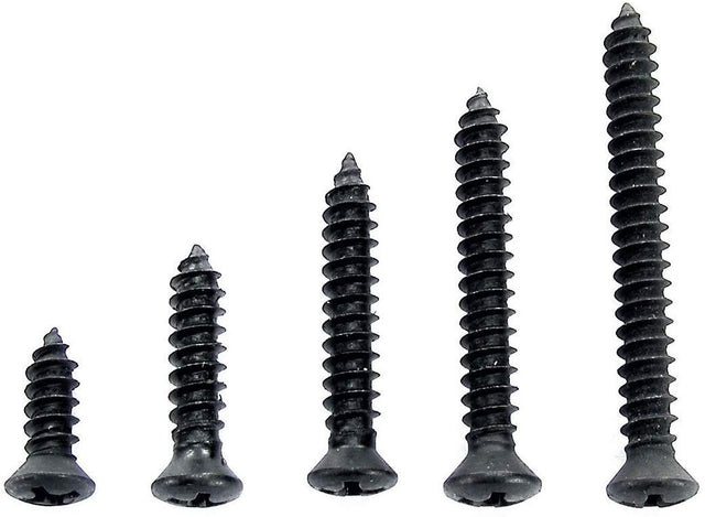 Black Phillips Oval Head Screws #8 x 1/2 to 1-1/2" Qty-125 (2010-2014) #2104