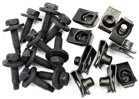 Body Bolts & U-Nut Clips- 5/16" x 1-3/16" (Qty 10 Pcs Ea) (1836/1930) #2108