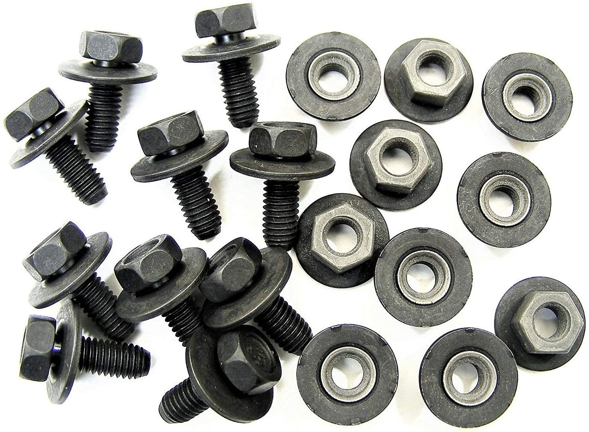 Body Bolts & Barbed Nuts M6-1.0mm x 16mm Long 10mm Hex 10 Ea (1915/1922) #2109