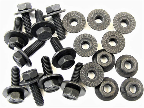 Body Bolts & Flange Nuts M6-1.0mm x 20mm Long- 10mm Hex 10 Ea (1906/1924) #2120