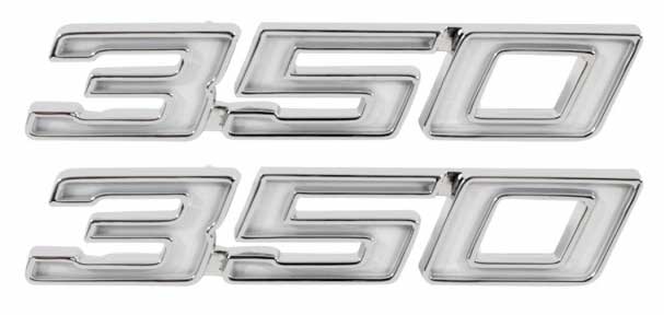 70-72 Chevelle 69-70 Fullsize "350" Fender Emblems (Sold as a Pair) #T-4651