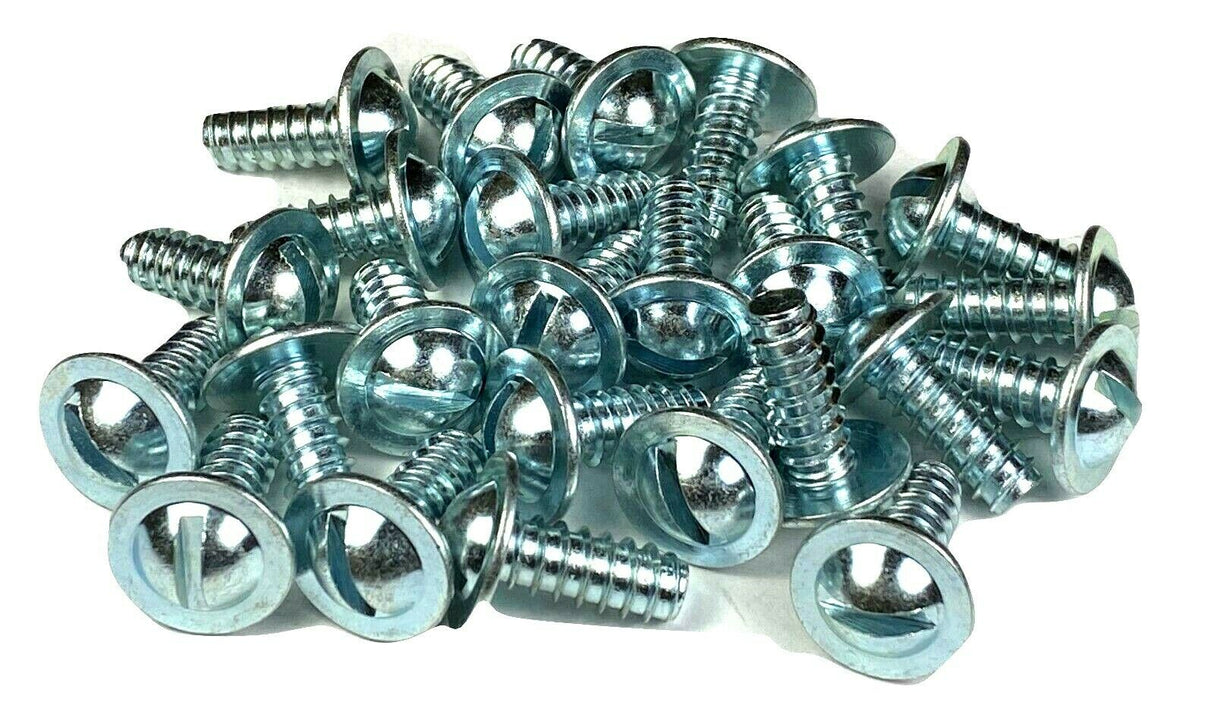 #14 License Plate Screws (1/4 x 5/8") 9/16 Slotted Round Washer Head Qty-25 #884