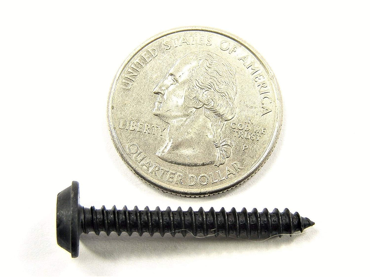 Black #8 Phillips Flat Top Trim Screws- 1" to 1-1/2" Long- Qty.75- Fits Ford GM Mopar- #2062 (1942-968-1944)