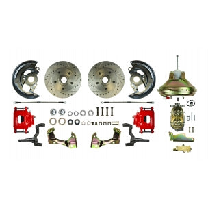 67 - '69 F Body GM, 11" Booster, Red Show'N Go - Power Disc Conversion Kit #AFXDC02CZ