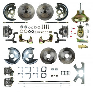 67 - '69 F Body GM, 11" Booster, Non-Staggered Rear, Black Show'N Go - Power 4 Wheel Disc Conversion Kit #AFXDC42CS