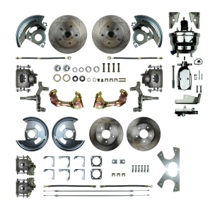 67 - '69 F Body GM, 2" Drop, 8" Dual Chrome Booster, Non-Staggered Rear - Power 4 Wheel Disc Conversion Kit #AFXDC42DX