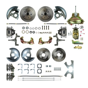 67 - '69 F Body GM, 2" Drop, 11" Booster, Non-Staggered Rear, Black Show'N Go - Power 4 Wheel Disc Conversion Kit #AFXDC42DS